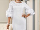 Size 8 Ashro White Formal Wedding Church Party Lucretia 3d Lace Appliqu   Dress