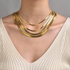 Stainless Steel Snake Chain Choker Necklace Gold Silver Herringbone Unisex  Ad