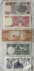 Lot Of 5 Vintage Southeast Asia Banknotes - Indonesia  Philippines  Thailand