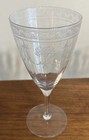 Pair Of Fine Wine Glass Goblets 7    Tall Etched Vintage Antique Rare Excellent