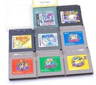 Gameboy Pokemon 8 Lot Red Blue Green Yellow Pikachu Gold Silver Crystal Cleaned