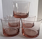 Vintage Pink Cocktail Glass 12 Oz  Wide Mouth Heavy Bottom 1960 s Set Of 5