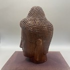 Vintage Wooden Buddha Head Statue 6 Inches Tall