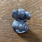 Vintage Hudson Pewter Mouse W Cheese Figurine 1981 Small 1    Size