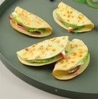 3pcs Realistic Chinese Hamburger Artificial Pancake Food Model Fake Beige 