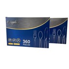 Disposable Cutlery 360 Pcs Spoons Forks Knives Plastic Party Cutlery - Clear