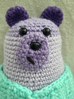 Handmade Crochet Purple Bear Plush Toy Stuffed Animal Softie Amigurumi Kawaii