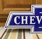 Chevrolet Sign Bow Tie Metal Chevy Auto Garage Gas Oil Parts Man Cave Bar Decor