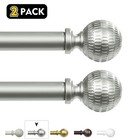 1-2pack 5 8  Single Telescoping Curtain Rod W  Reticulated Ball Finial  28 -120 