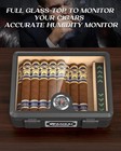 Cigar Humidor  Full Glass Top Cigar Box With Humidifier And Hygrometer  Drop-pro