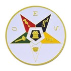 Order Of The Eastern Star Round Masonic Auto Emblem -  white   3  Diameter