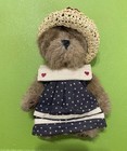 Boyds Bear Caroline Mayflower Patriotic Girl Teddy Bear In Navy Dress With Hat