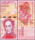 Venezuela 20000 Bolivar Fuerte  2016-2017  P-99  Used X 100 Pcs Bundle Pack