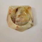 Vintage Mcm Carved Polished Onyx Marble Natural Stone Ashtray 6 5     6 5 