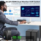 8k Displayport 1 4   Hdmi 2 1 Dual Monitor Kvm Switch 2 Monitors 2 Computers 2