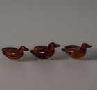 3-vintage   miniature   hand Carved-solid Wood   duck   primative   folk-art   kitschy   set-3