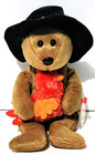 Ty Beanie Babies - Plymouth - Thanksgiving Pilgrim Teddy Bear - Tag - 2005