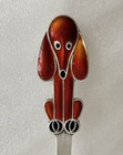 Vintage Teaspoon Child Spoon 916 Silver - 5 5 8  Enamel Dog Handle 31 Grams         