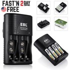 Smart Rapid Battery Charger For  Aa Aaa 9v Ni-mh Ni-cd Rechargeable Batteries