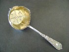 Antique French Sterling Silver Gold Vermeil Tea Strainer Floral Art Nouveau 19 C