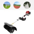 Heavy Duty 2 3hp Power Sweeper 52cc Handheld Gas Powered Broom Snow Dirt Walkway