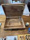 Vintage Wooden Artist Painter Travel Dovetail Box Oil Acrylic Palette With Extra
