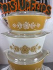 Pyrex Butterfly Gold Casserole Set 474  473  472    471 W lids