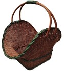 Antique Vintage Xl 21x19 Wicker Basket With Handle Wide Large Storage Gathering