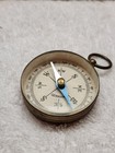 Vintage Brass Pocket Compass     Made In Germany     Working     Blued Needle