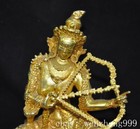 4 6 old Tibet Buddhism Temple Bronze Gilt Tara Kwan-yin Guanyin Buddha Statue