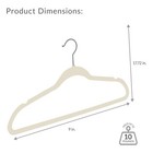 10 Super Slim Velvet Huggable Hangers In Ivory