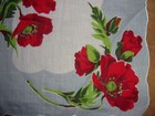 Vintage Handkerchief Floral Design - Roses - 14 x 14   a 