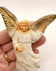 Vintage Chalkware Nativity Angel With Metal Spike Hanger Read