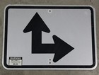 Right Turn Continue Straight Authentic Street Road State Highway Sign 21  X 15 