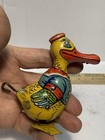 Vtg Tin J  Chein  1940 s Colorful Litho Key Wind Up  151 Waddle Sailor Duck