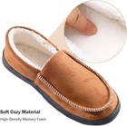 Mens Moccasin Slippers Indoor Outdoor House Slippers Warm Plush Fuzzy Memory    