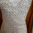 Windsor White Sequin Mini Dress Size Large Open Back Criss Cross