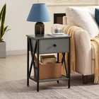 Nightstand modern Bedside End Table  Night Stand With Drawer And Storage Shel   