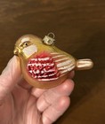 Set Of 4 Mercury Glass Birds Gold   Red With Glitter Christmas Ornaments