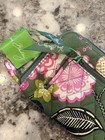 Vera Bradley Zip Around Wallet Floral Pattern Pink Green Clutch Quilted
