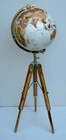 12  Big Modern Map Atlas World Globe With Wooden Tripod Stand Globe Floor Decor
