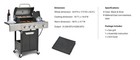3 Burner Propane Gas Grill Stainless Steel Bbq Grill Side Burner Outdoor Camping