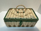 Sewing Basket Woven Wicker 9     X 4     X  6     Made In People Republic China