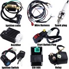 Full Wiring Harness Loom Coil Regulator Cdi Solenoid Relay Spark Plug For 4 Stro