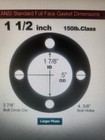  10 Pack  1-1 2 Inch Pipe Size Neoprene Flange Gaskets  Full Face 1 8 Thick 150 