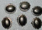Set Of 9 Vintage Sterling Silver Oval Southwestern Concho Button Covers 33 96g