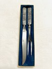 Vintage Konge Tinn Norwegian Pewter Carving Set And Cheese Slicer Viking Motif