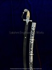 Ottoman Kilij Sword Damascus Steel Blade Silver Koftgiri Camel Bone I 39 Inches