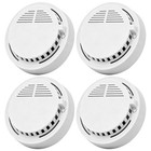 4pcs Smoke Alarm Detector Home Safety Sensor Alert Battery Included
