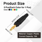 5 Pcs 4mm Banana Plugs  20a 9 5mm Od 53 8mm Length  5 Colors